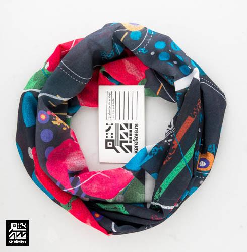 Infinity Scarf "Hibiscus on Black"